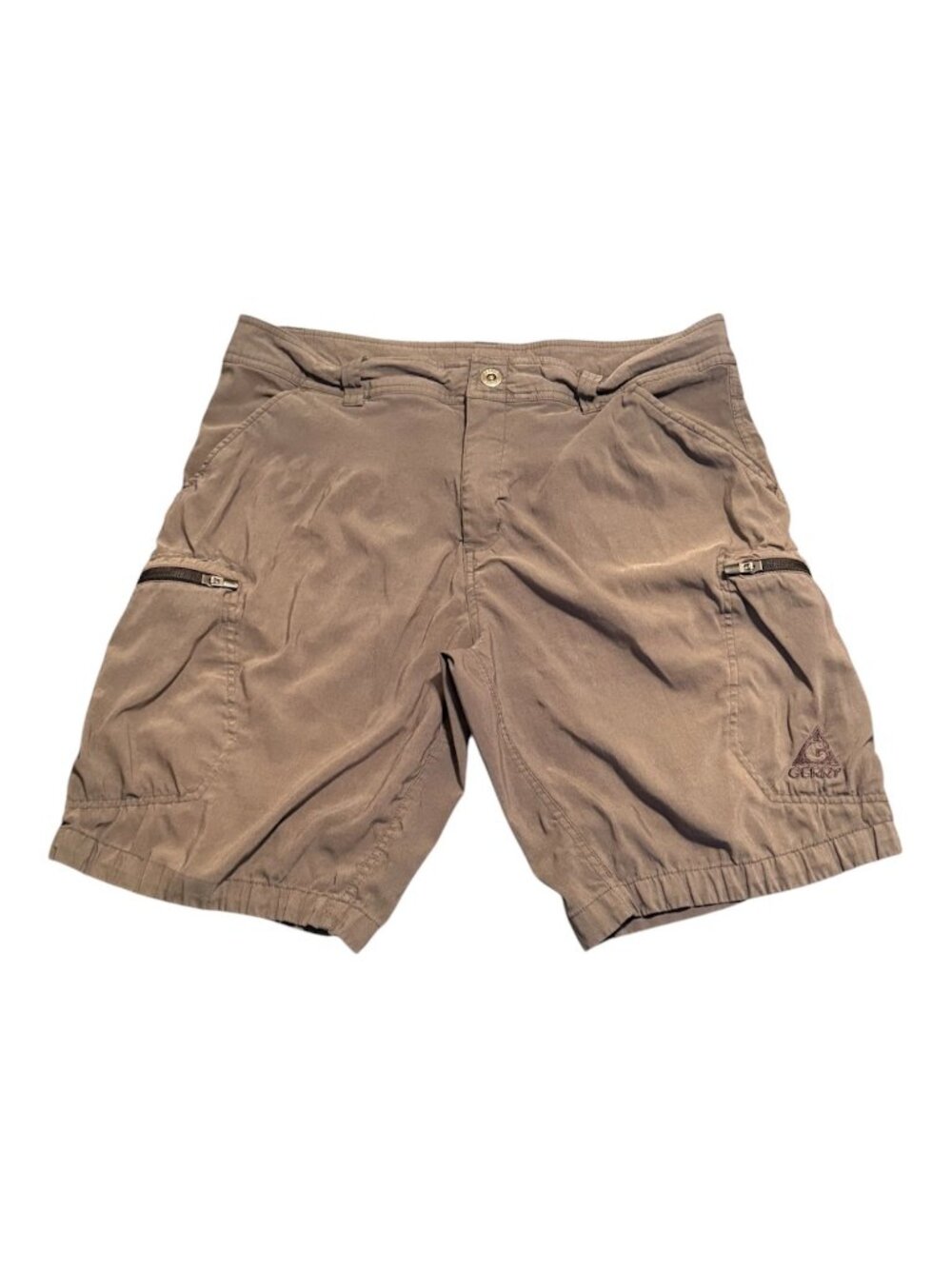 Gerry Men's Stretch Cargo Shorts Hiking Outdoor Tech UPF Utility 36 Brown *Read*